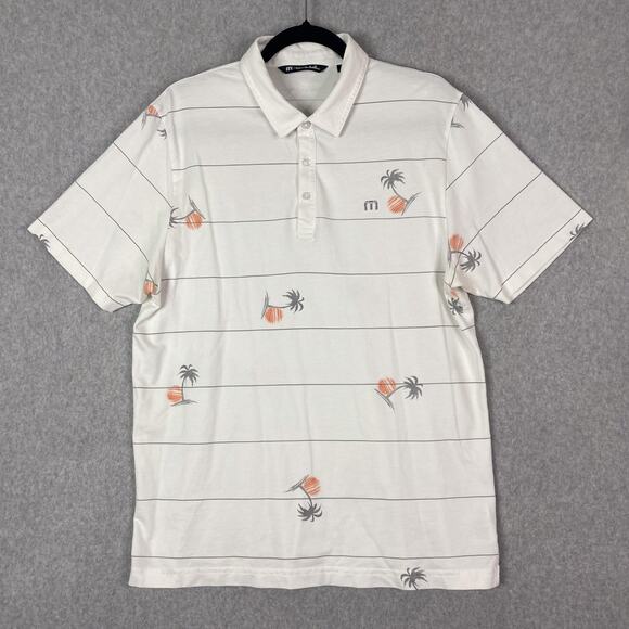 Travis Mathew Mens L Squid Roe Polo Shirt All Over Print - Picture 1 of 7